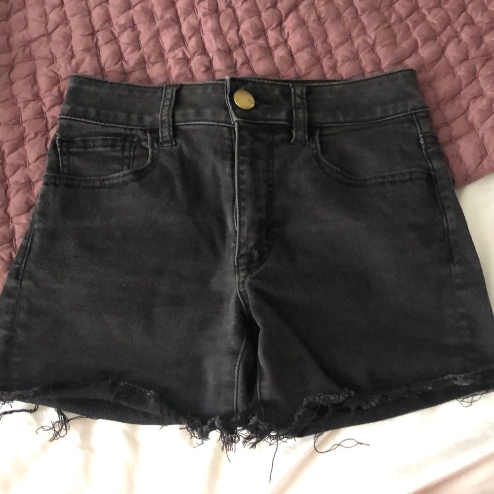 American eagle black super super stretch shorts